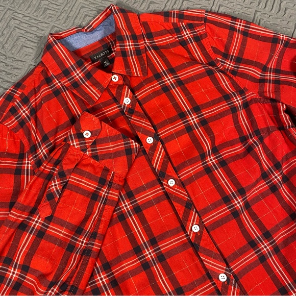 Talbots Red Plaid Blouse Size Medium Excellent Condition! - Picture 1 of 9